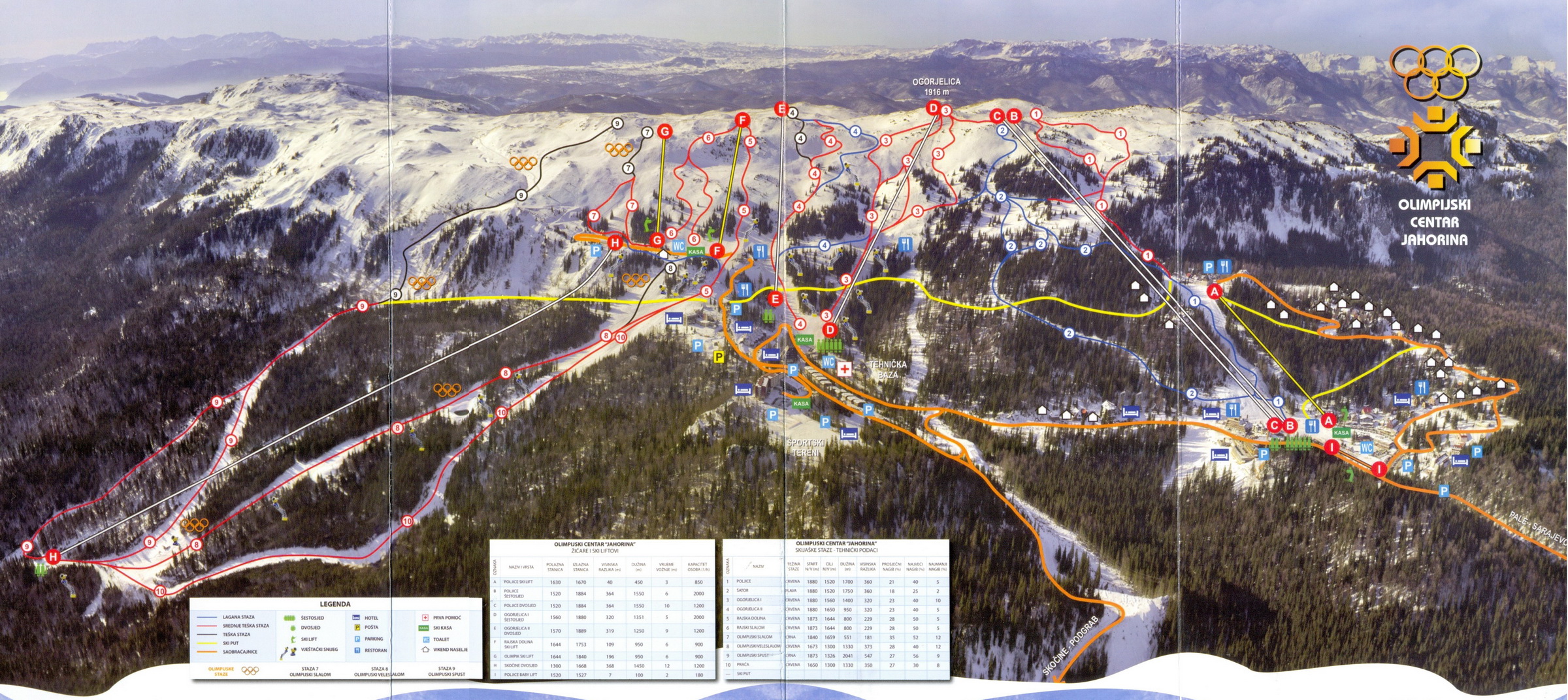 Jahorina - ski mapa 2012
