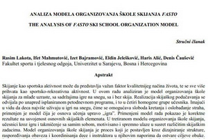 Stručni članak: Analiza modela organizovanja škole skijanja
