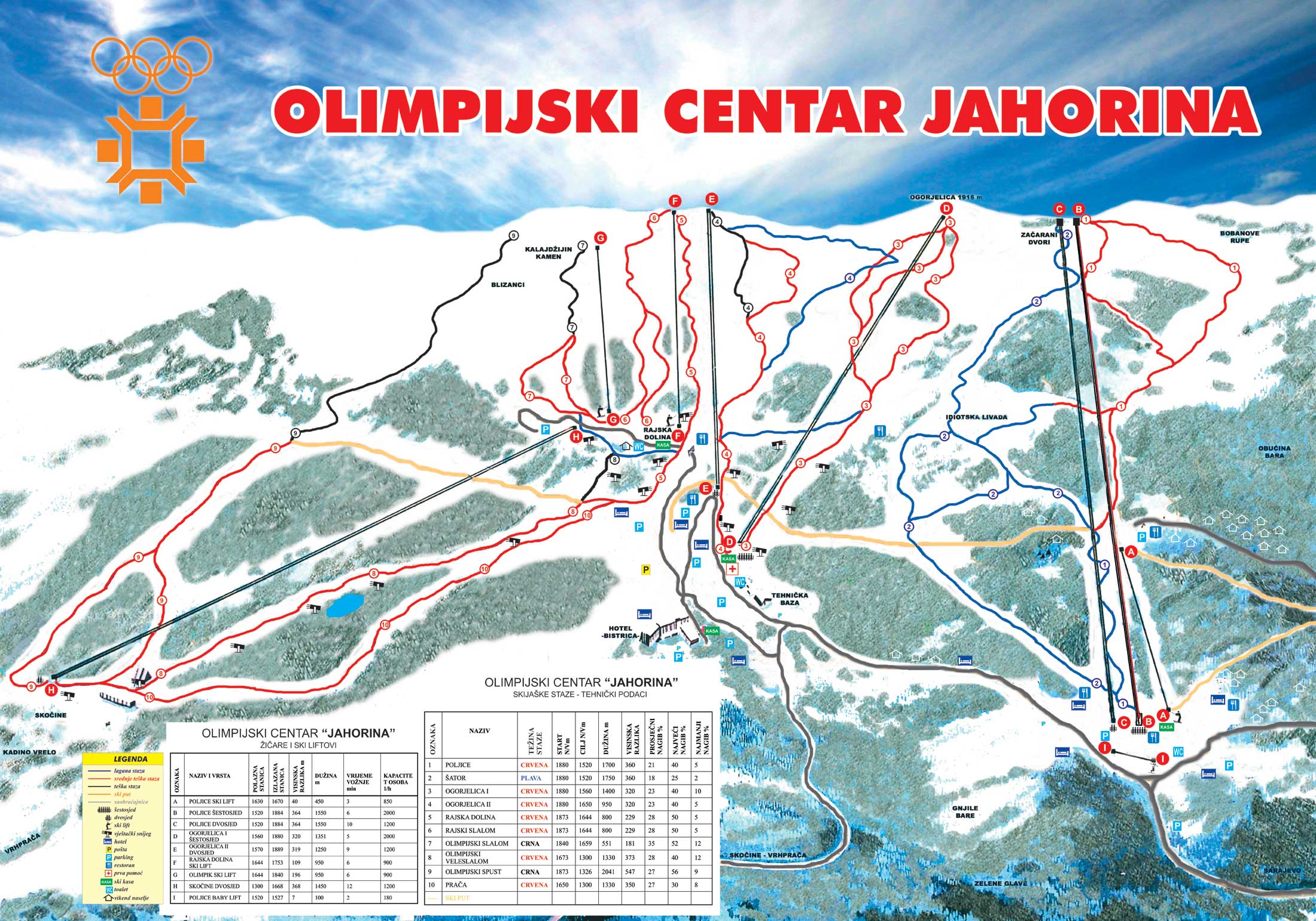 Jahorina - ski mapa 2011