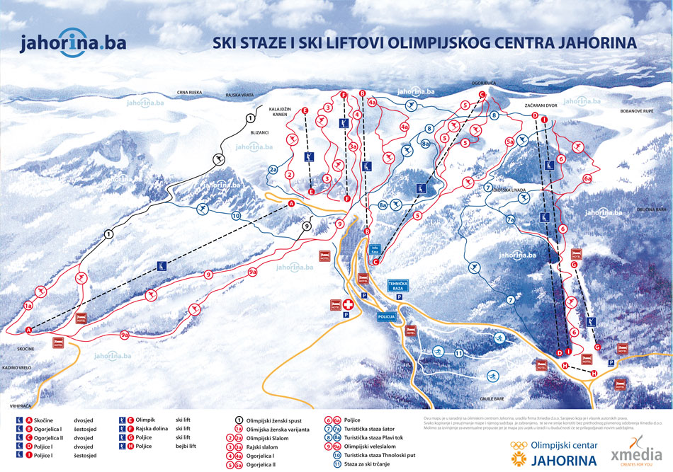 Jahorina - ski mapa