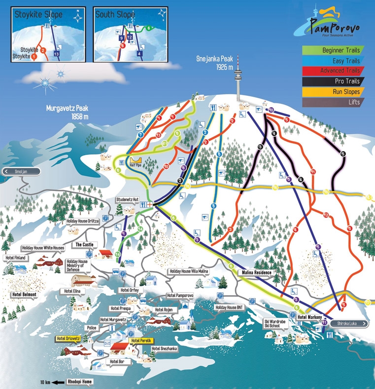 Pamporovo - ski mapa