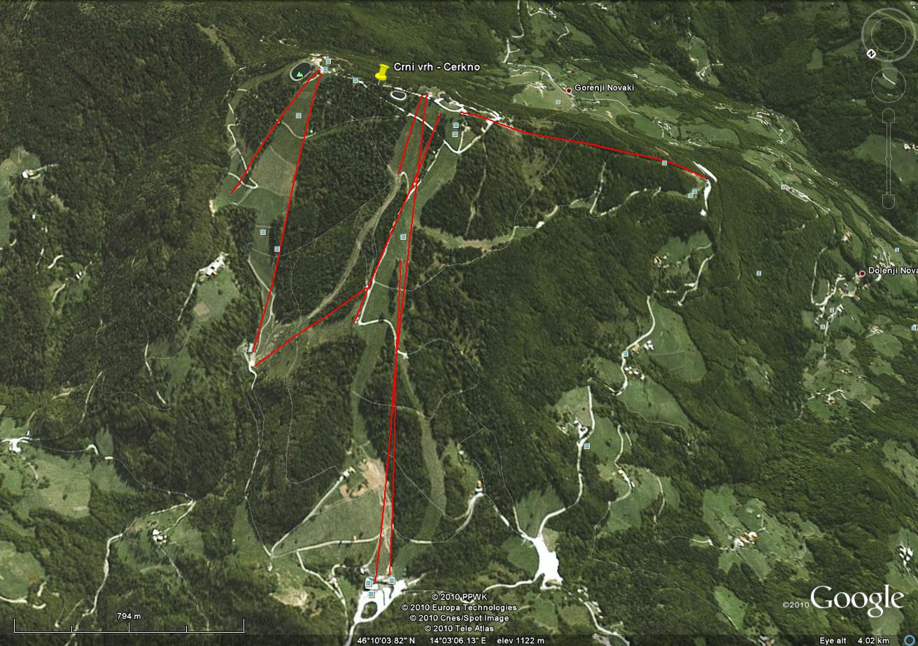 Cerkno - mapa terena