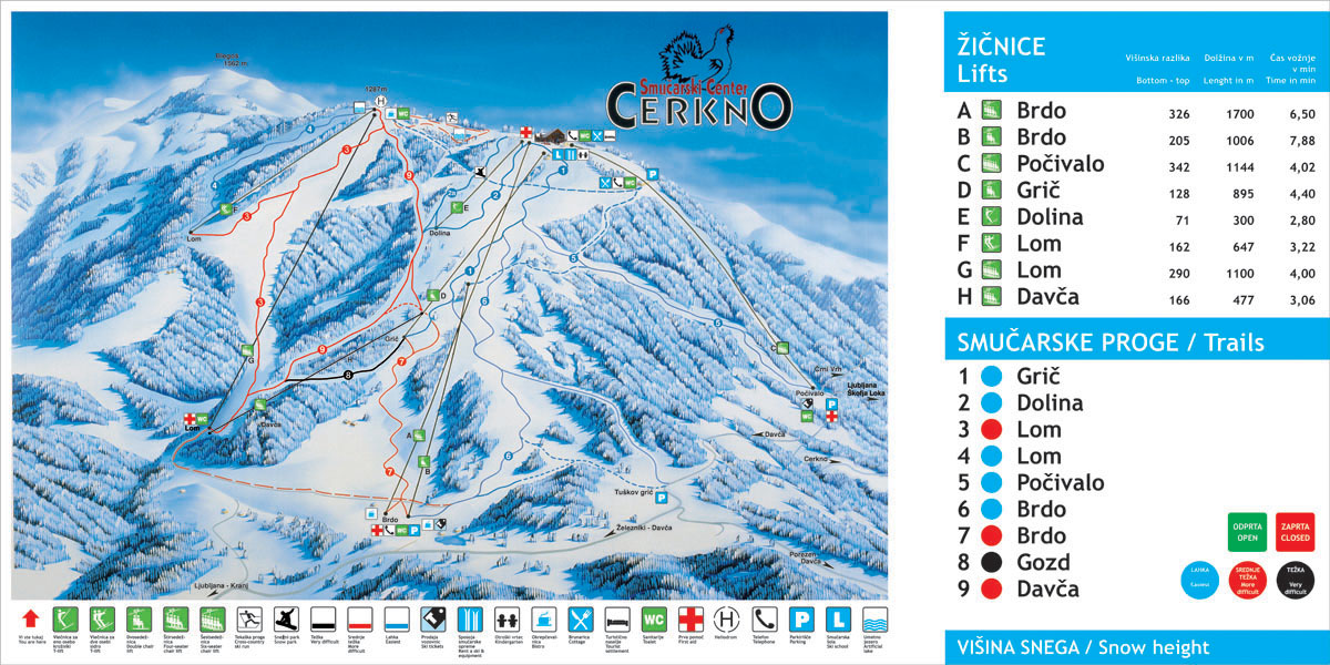 Cerkno - ski mapa