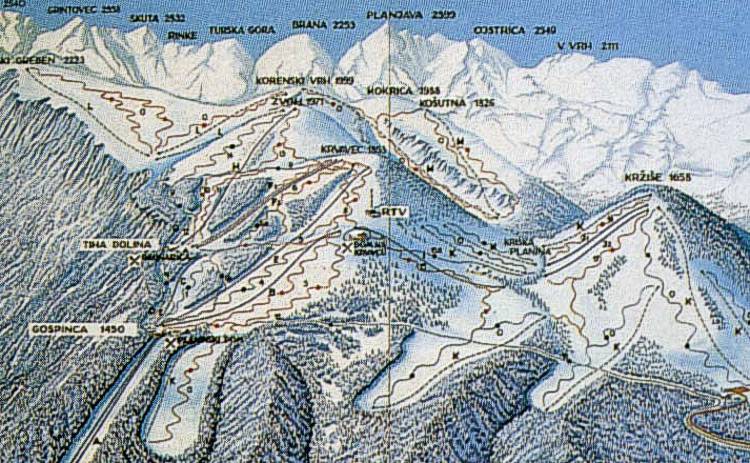 Krvavec - starija ski mapa