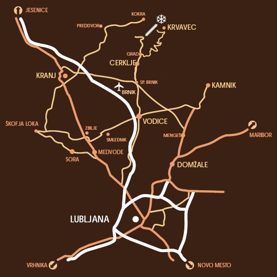 Krvavec mapa