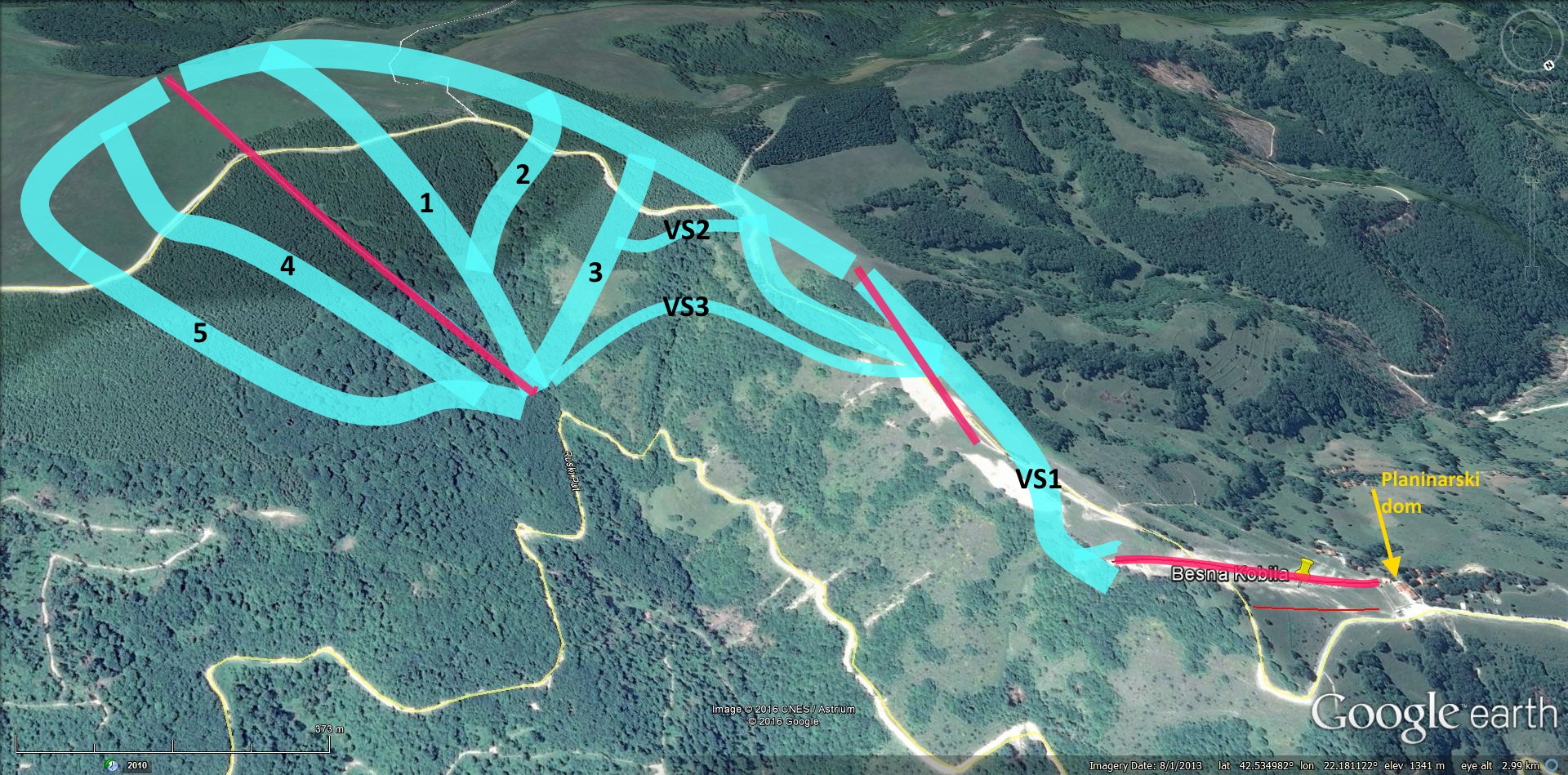 Mapa staza - prema planu iz 2014.