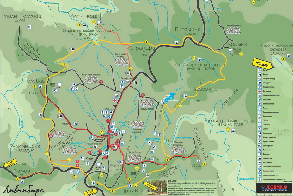 Divčibare mapa - izvor Jefimija, studio za dizajn