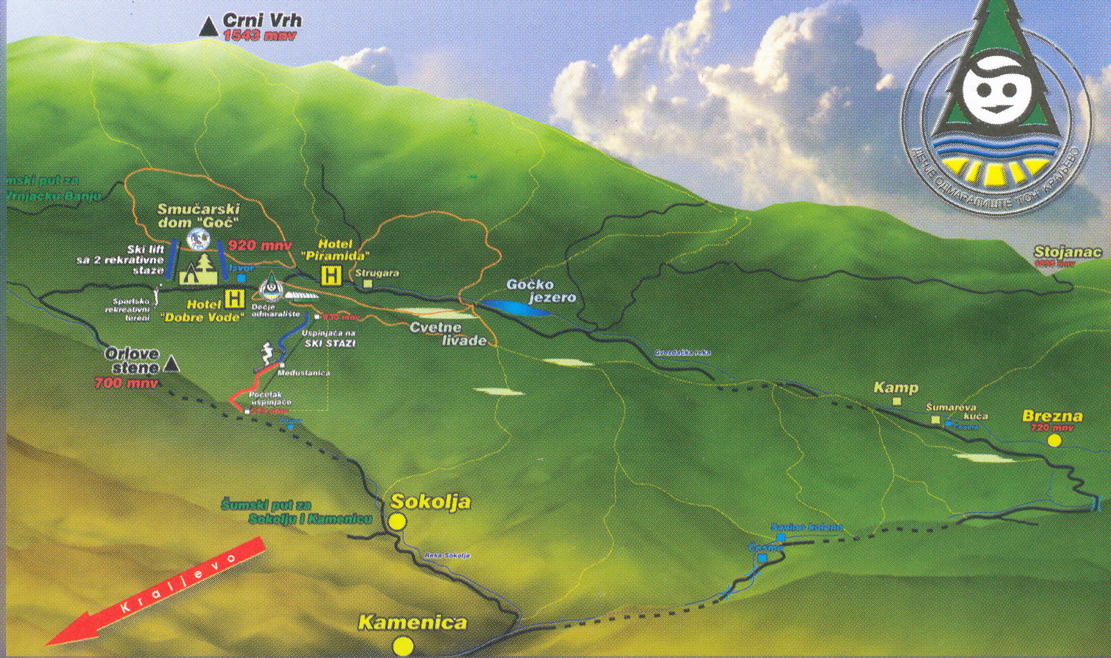 Goč - Mapa turističkog centra
