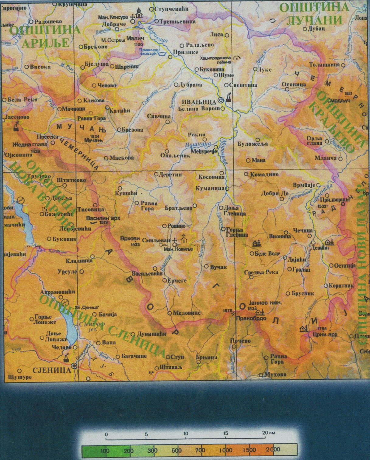 Ivanjica - geografska mapa
