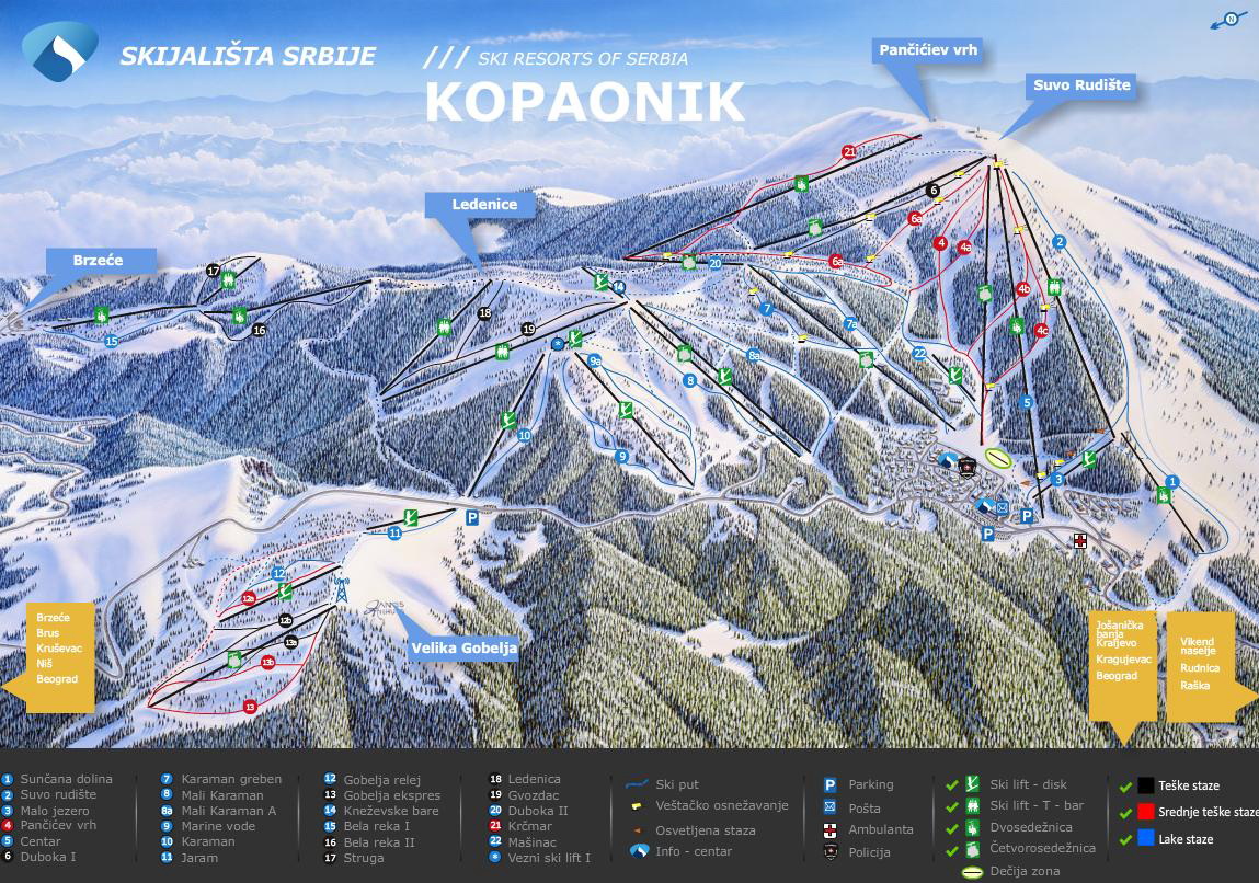 Kopaonika Ski mapa 2009