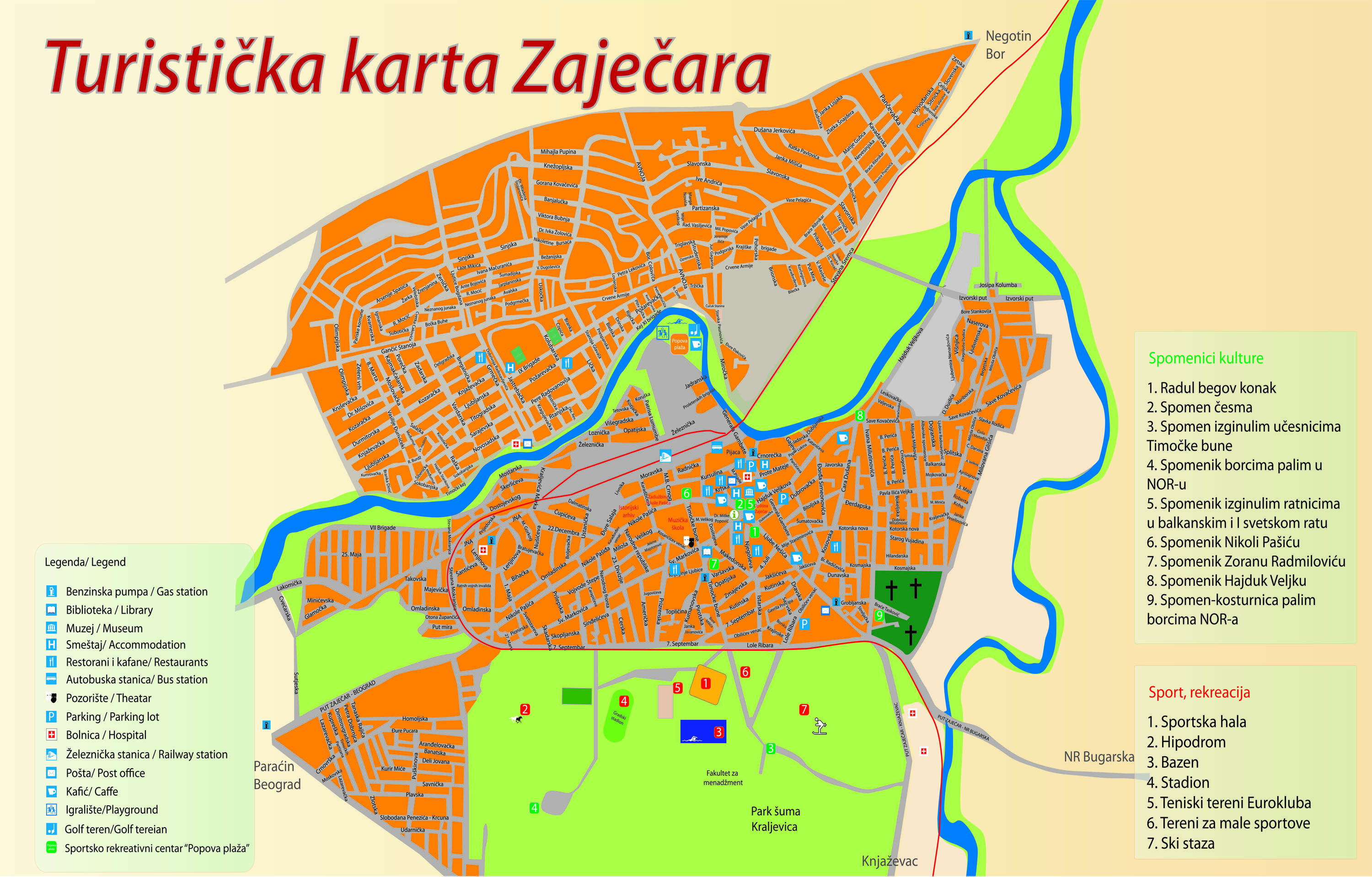 Zaječar - plan grada