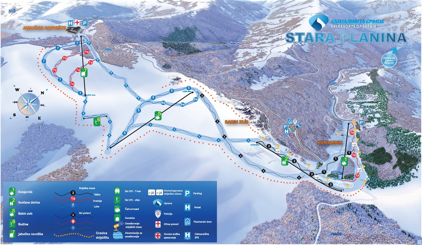 Stara Plamina - Ski mapa iz 2012